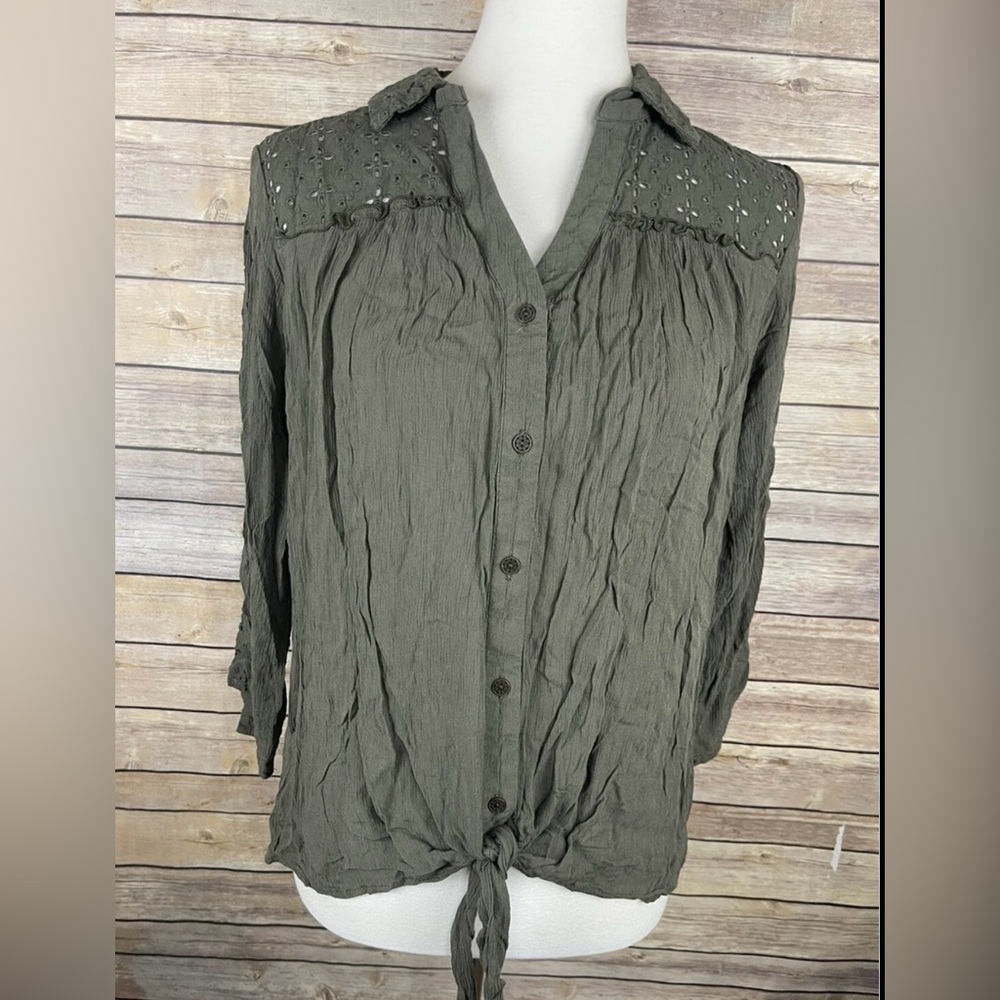 Knox Rose Dark Olive Button-Down Shirt